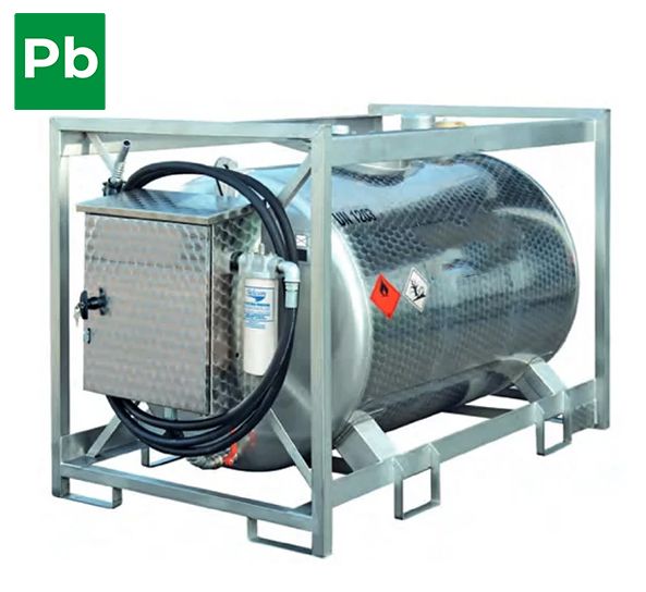 Mobilny zbiornik na benzynę INOX 910L z pompą EMB910inox Pb95 Pb98 ATEX