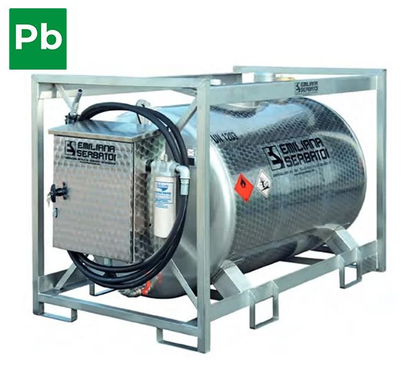 Mobilny zbiornik na benzynę INOX 910L z pompą EMB910inox Pb95 Pb98 ATEX