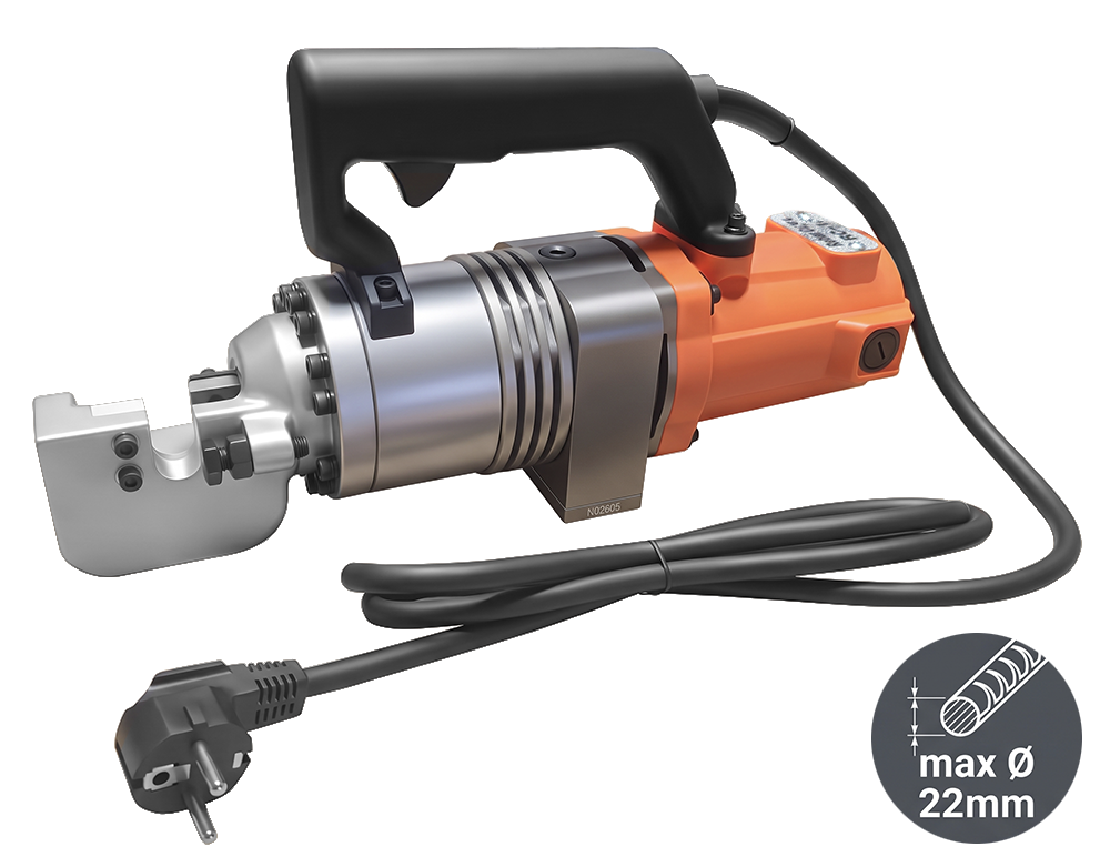 Gilotyna do prętów zbrojeniowych, drutu, hydrauliczna elektryczna nożyce Metcor RC22