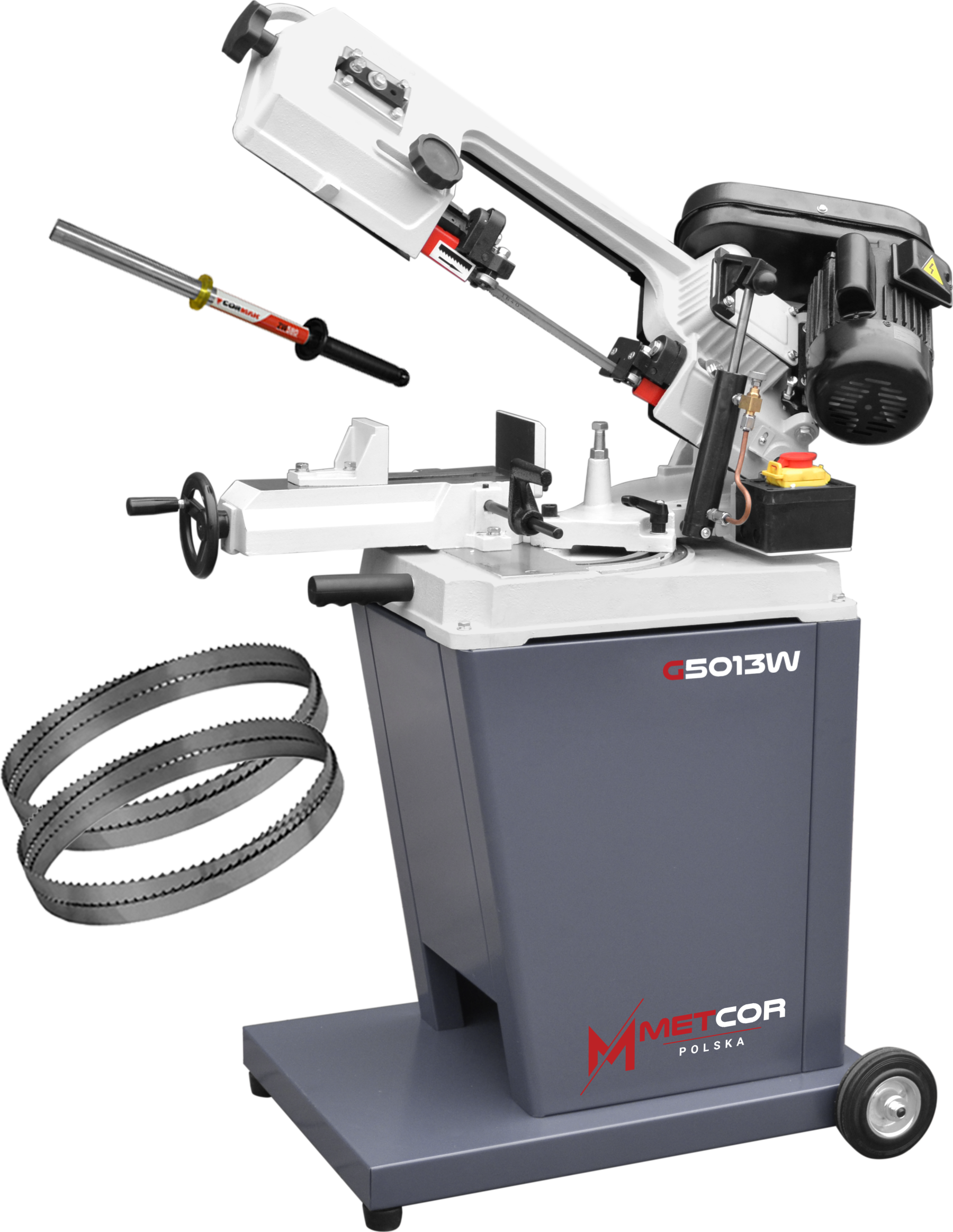 Przecinarka taśmowa Metcor G5013W 400V +2 piły + Magnetyczny zbieracz wiórów GRATIS