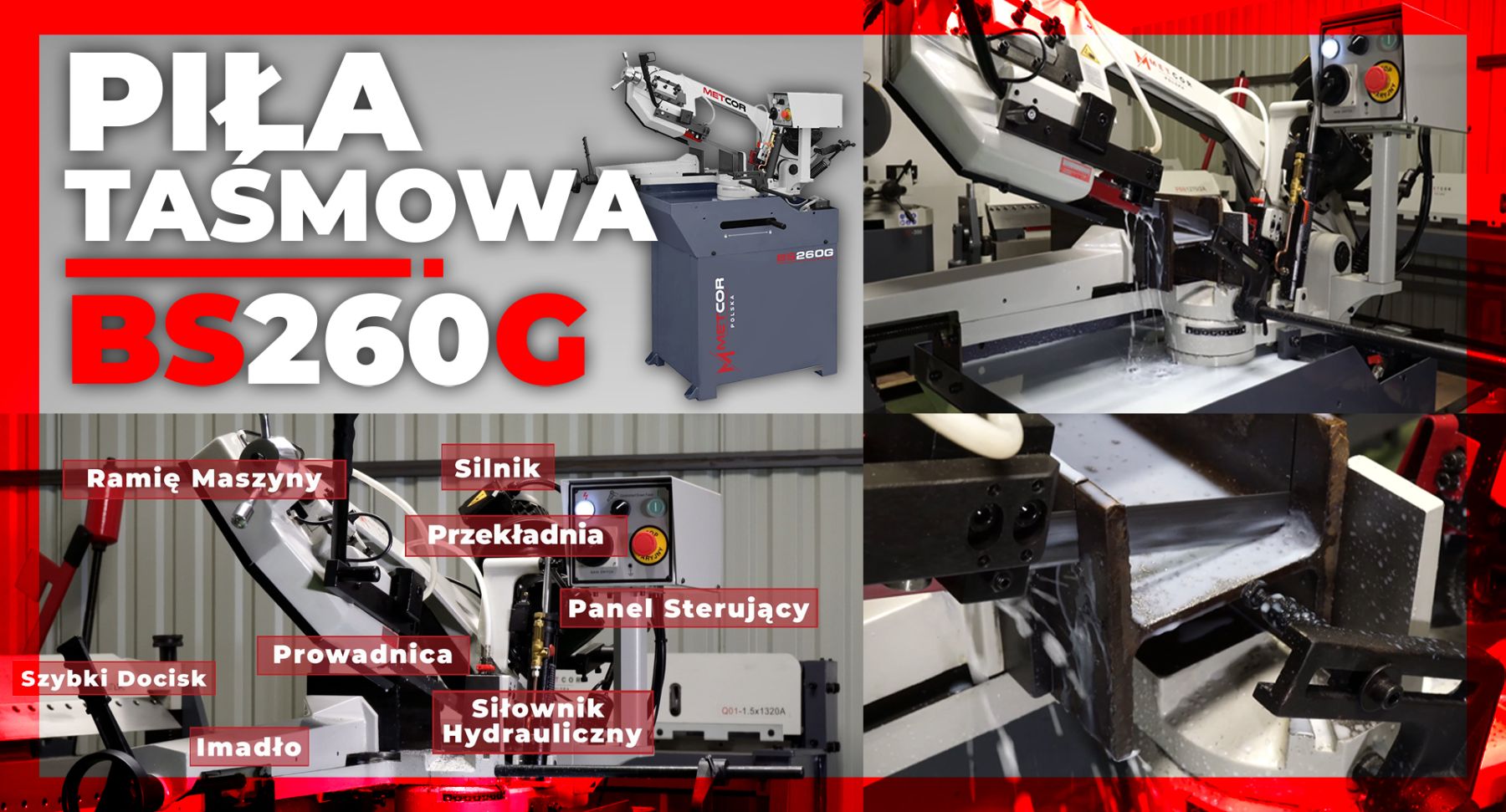 Zdjęcie aktualności Przecinarka taśmowa METCOR BS260G – profesjonalna piła do metalu