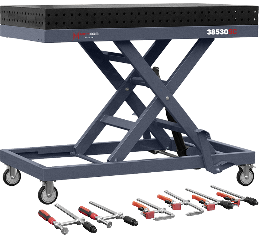 Mobilny stół spawalniczy z regulowaną wysokością Metcor 1500x830SC